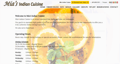 Desktop Screenshot of miaindiancuisine.com